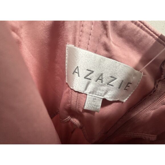 Azazie Blush Satin Slip Dress | Wedding Guest / Formal - Picture 4 of 4